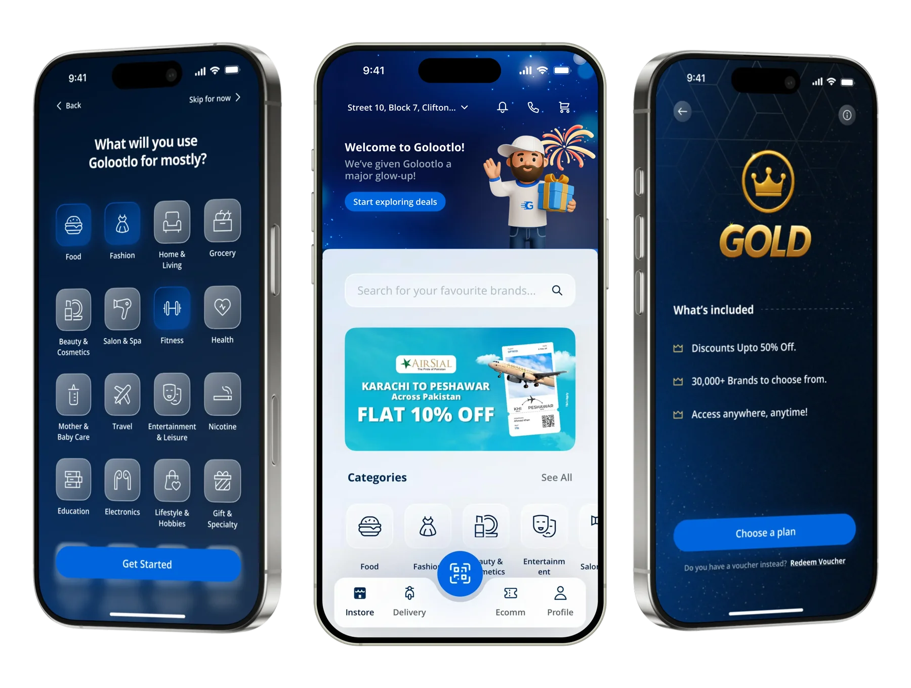 Golootlo app UI
