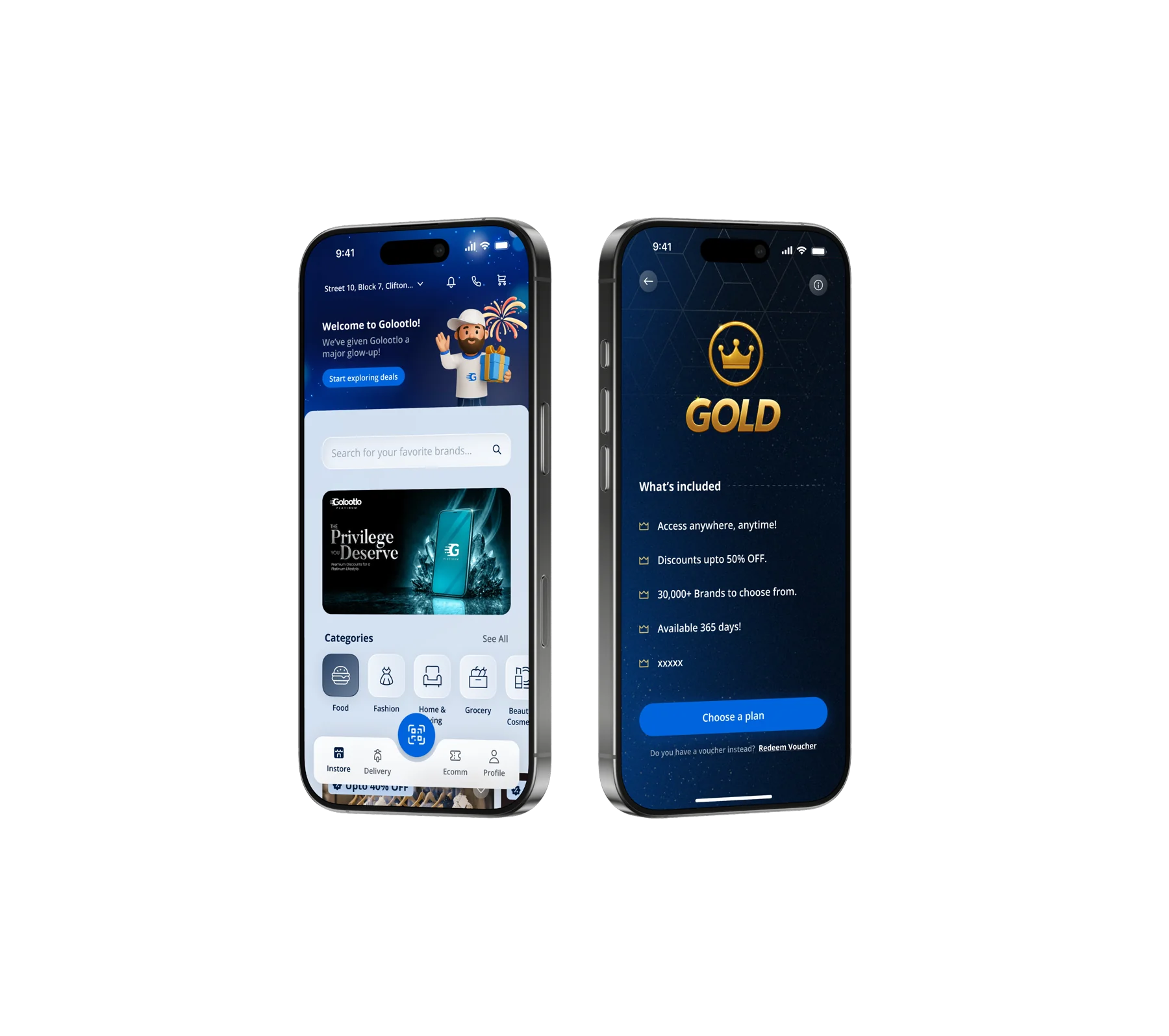 Golootlo app UI