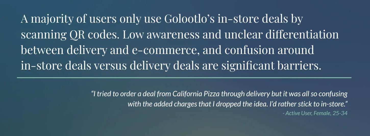 Golootlo research finding: navigation and in store deal confusion
