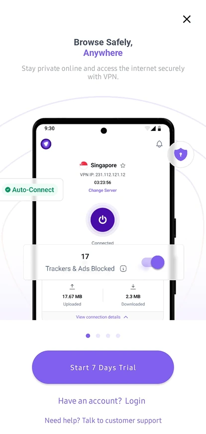 Original carousel-based subscription screen